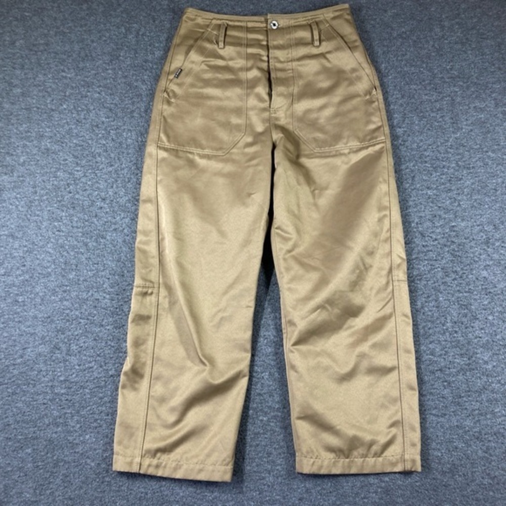 GStar Raw 3D Ultra High Pilot cropped Pants Women 24 Khaki Utility satin texture